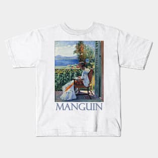 Jeanne on the Balcony by Henri Manguin Kids T-Shirt